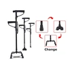New design walking cane with double handle assistant LED light aluminum alloy walking stick for elderly