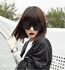 Plastic Frame Oversized Lentes de sol Designer Fashion Women Square Glasses Shield Visor Sunglasses