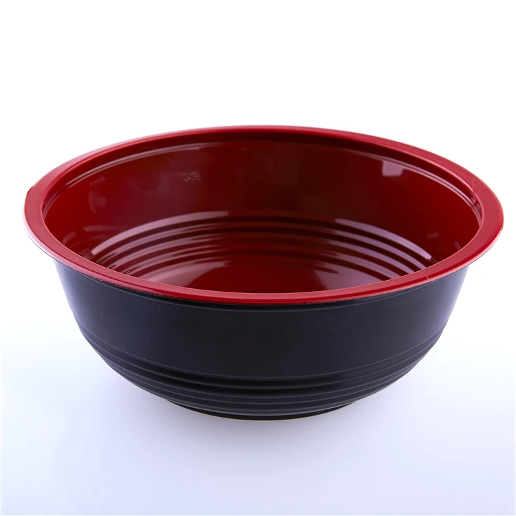 Bol À Donburi Jetable Rouge Et Noir,Sm32104 Bols Jetables En Plastique