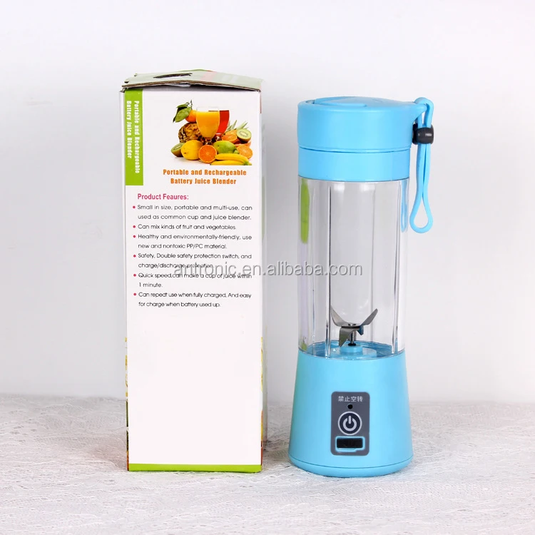 4 Blades 380ml Portable Juicer USB Rechargeable Smoothie Blender Mini –  Mega Mart Center