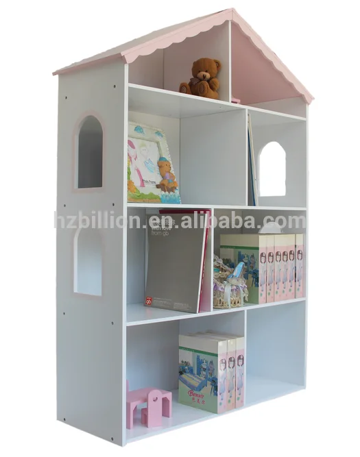 Dolls House Cottage Wooden Bookshelf For Kids,Children's Bedroom