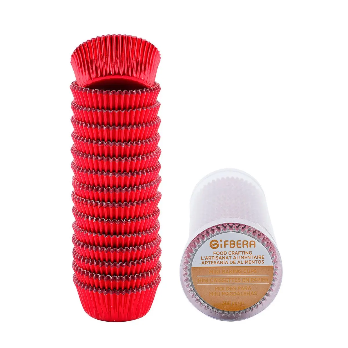 Gifbera Baking Cups 300Pcs Metallic Foil Baking Cases Paper Muffin Cupcake Cases Mini Muffin Paper Cupcakes for Cupcakes Muffins Pudding