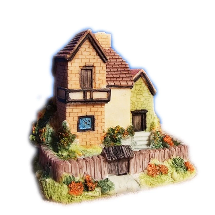 Retro residential decoration home garden resin small bungalow decoration decoration