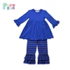 Harvest children striped top&bottom blue girls matching boutique outfits fall 0-16T