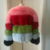 2018 Christmas candy color winter women real fox fur coat
