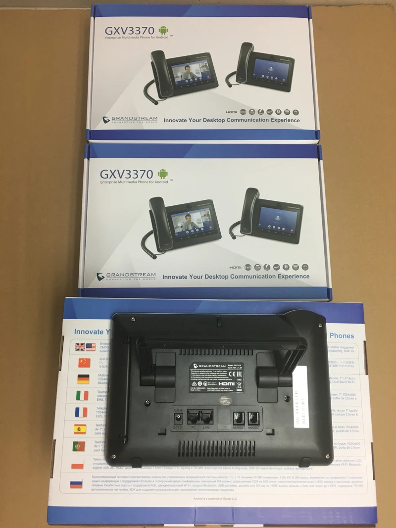 Wholesale Grandstream Video ip phone GXV3370 16 SIP accounts,7 inch touch  screen android system,dual-band WiFi, Stock Ready to ship From