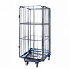China industrial welded storage foldable nestable marketing wire mesh roll cages pallet trolley for warehouse