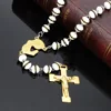 The Cross Of Jesus Necklace Elegant White Rosary With Four Kim Long Chain Necklace