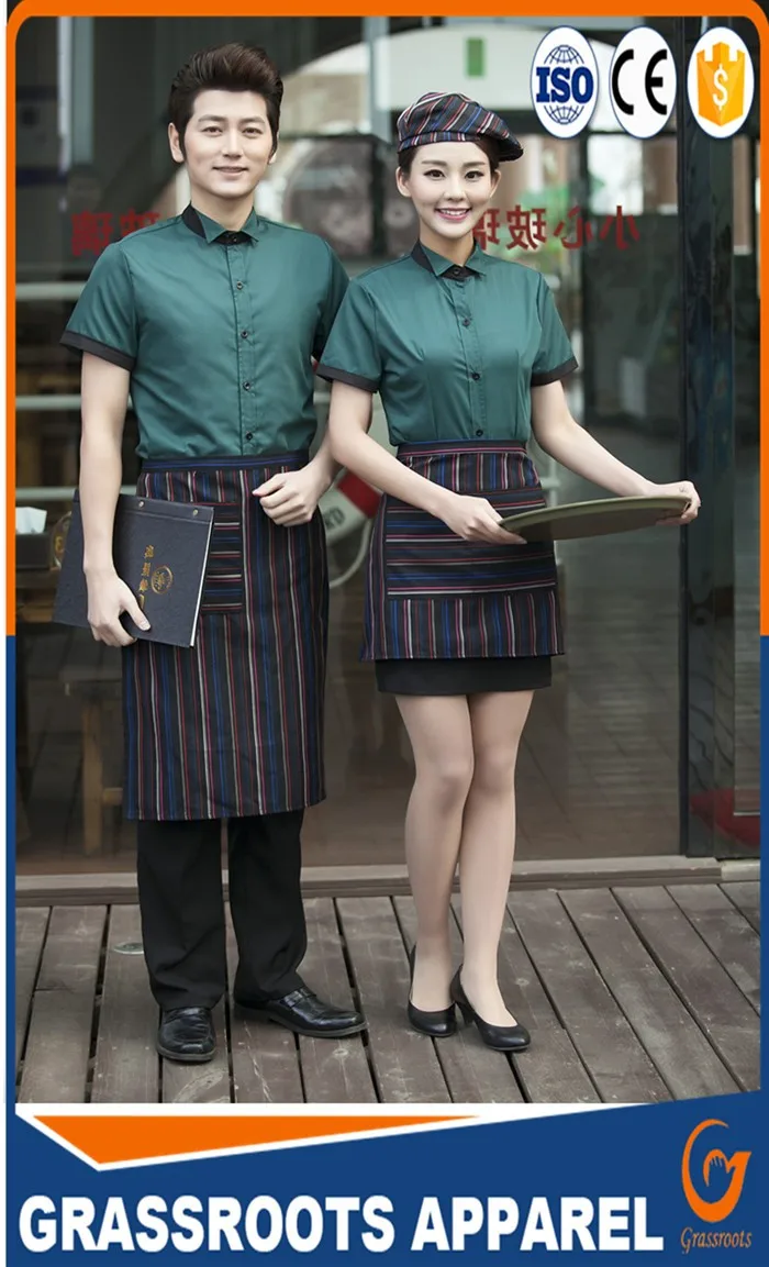 2018 Latest Design Sexy Chinese Restaurant Waiter Uniform