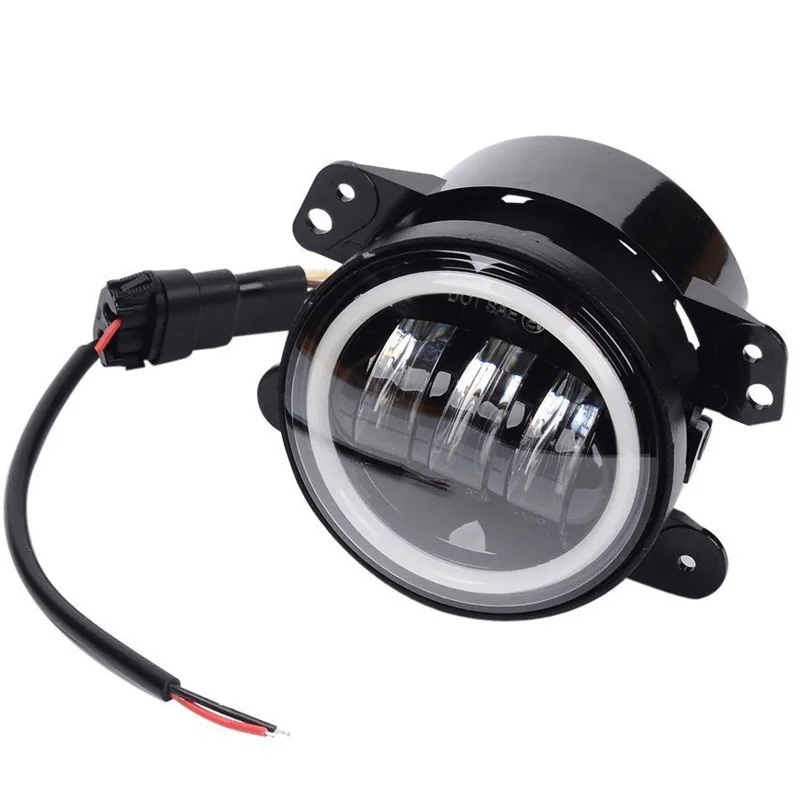 4.5 Inch Round Led Fog Lights 30w 6000k White Halo Ring Drl Fog Lamps