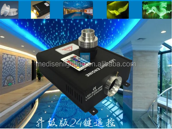 7w 2port  shooting star+twinkle rgbw fiber optic light source engine 220v for india market