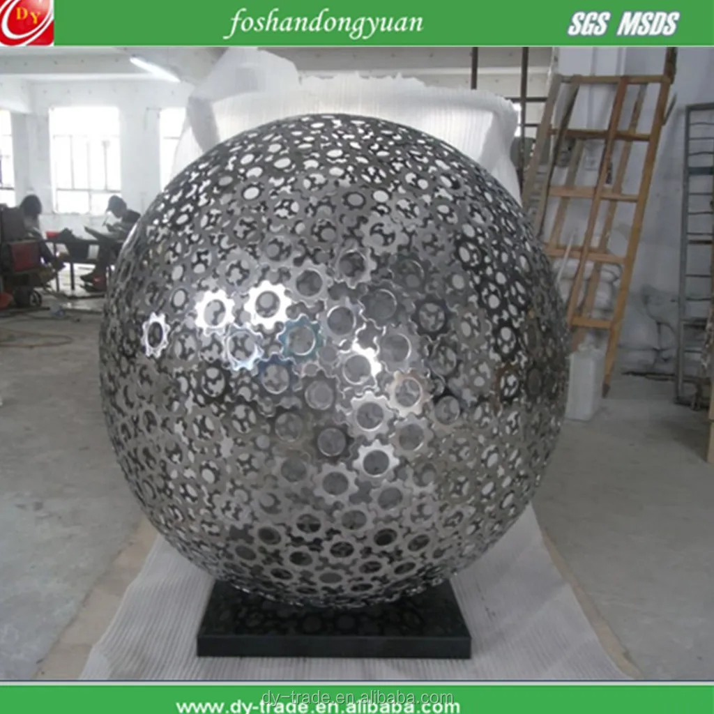 700mm iron hollow sphere sculpture garden ball, painted landscape iron sculpture