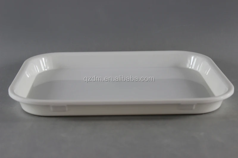 White Melamine Hotel Tray Plastic Servring Tray 10inch