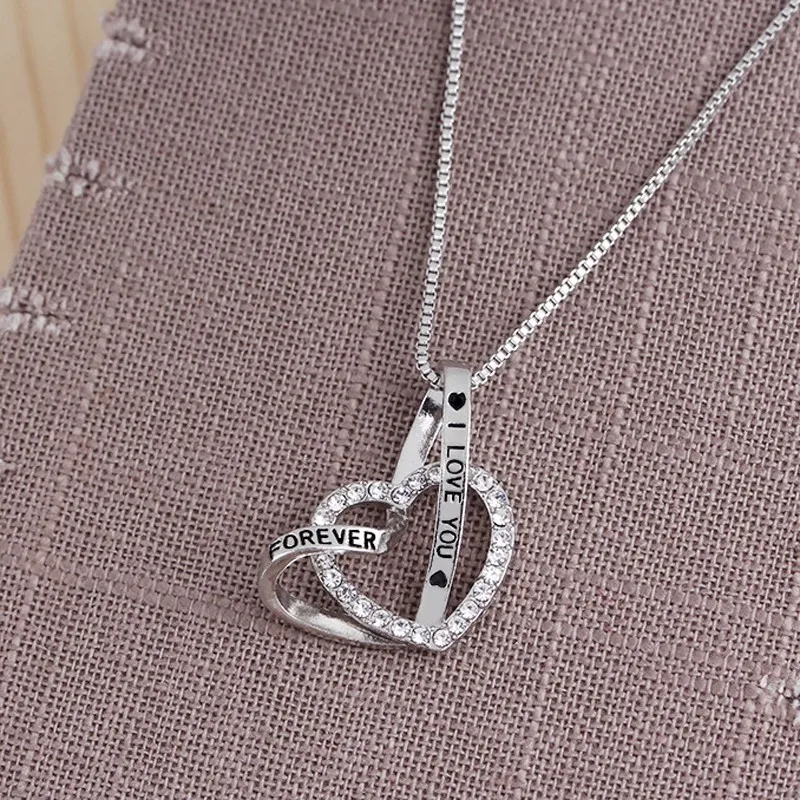I Love You Forever Fashion Design Jewelry Valentine's Day Gift Silver ...