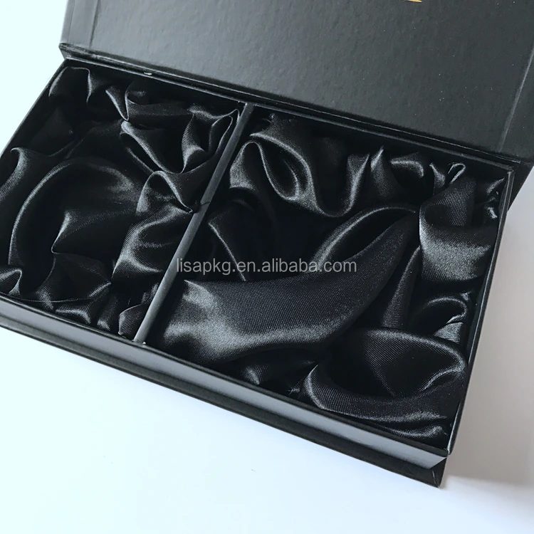 Custom Luxury Printed Matt Black Packaging Box With Satin