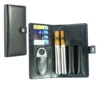 Promotional Wholesale Black Leather Cigar Accessories Set With Snap Closure