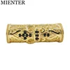 Wholesale jewelry bent pipe cross metal zircon copper brass accessory beads charms bracelet making
