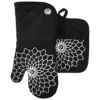 Amazon hot selling kitchen linen oven glove mitt and potholder group 2 pcs with silicone printing