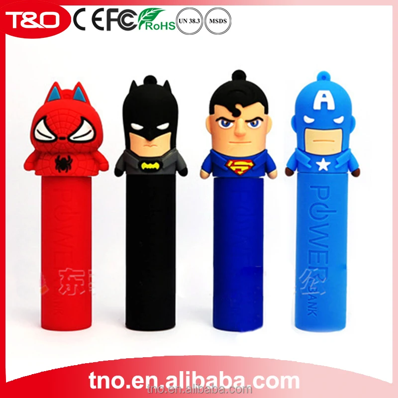 Shenzhen cartoon super heros power bank 2600mAh PVC power bank