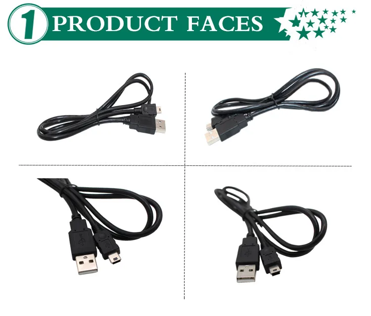Custom Factory Braided Mini Usb Cable Shielded High Speed Cable 2.0
