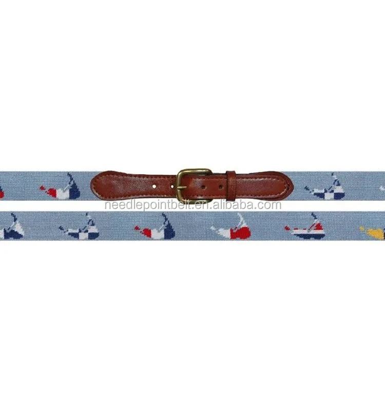 Nantucket Nautical Needlepoint Belt in Antique Blue3.jpg