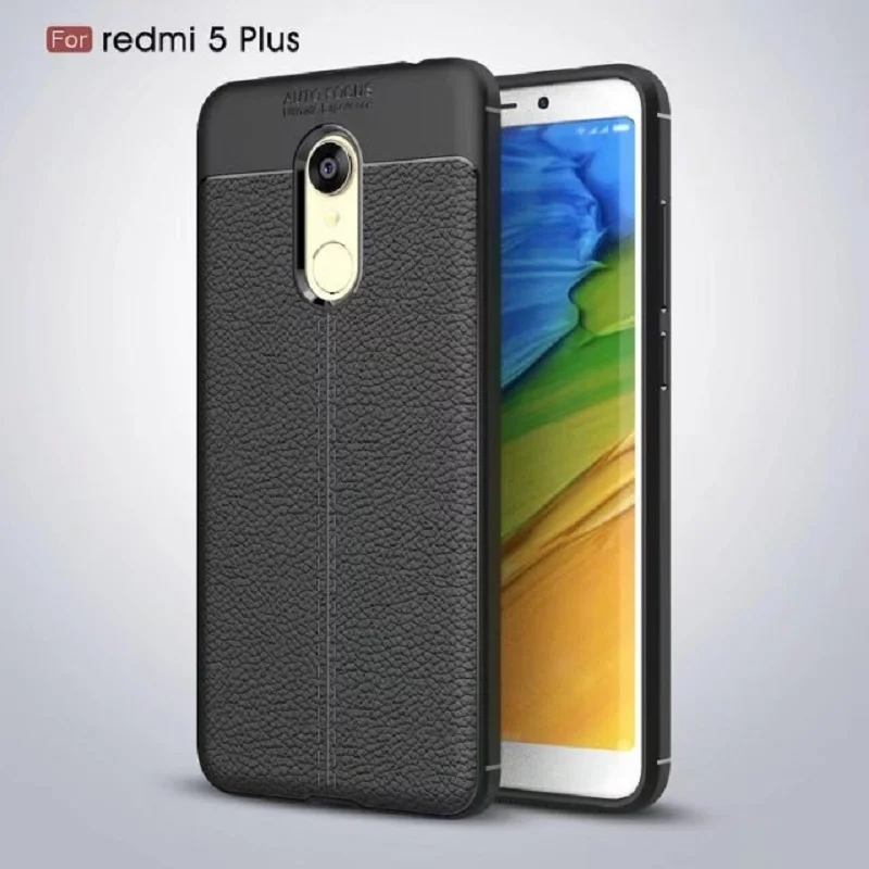 Hot Sell Litchi pattern Soft Tpu case for Xiaomi Redmi 5 Plus Cover