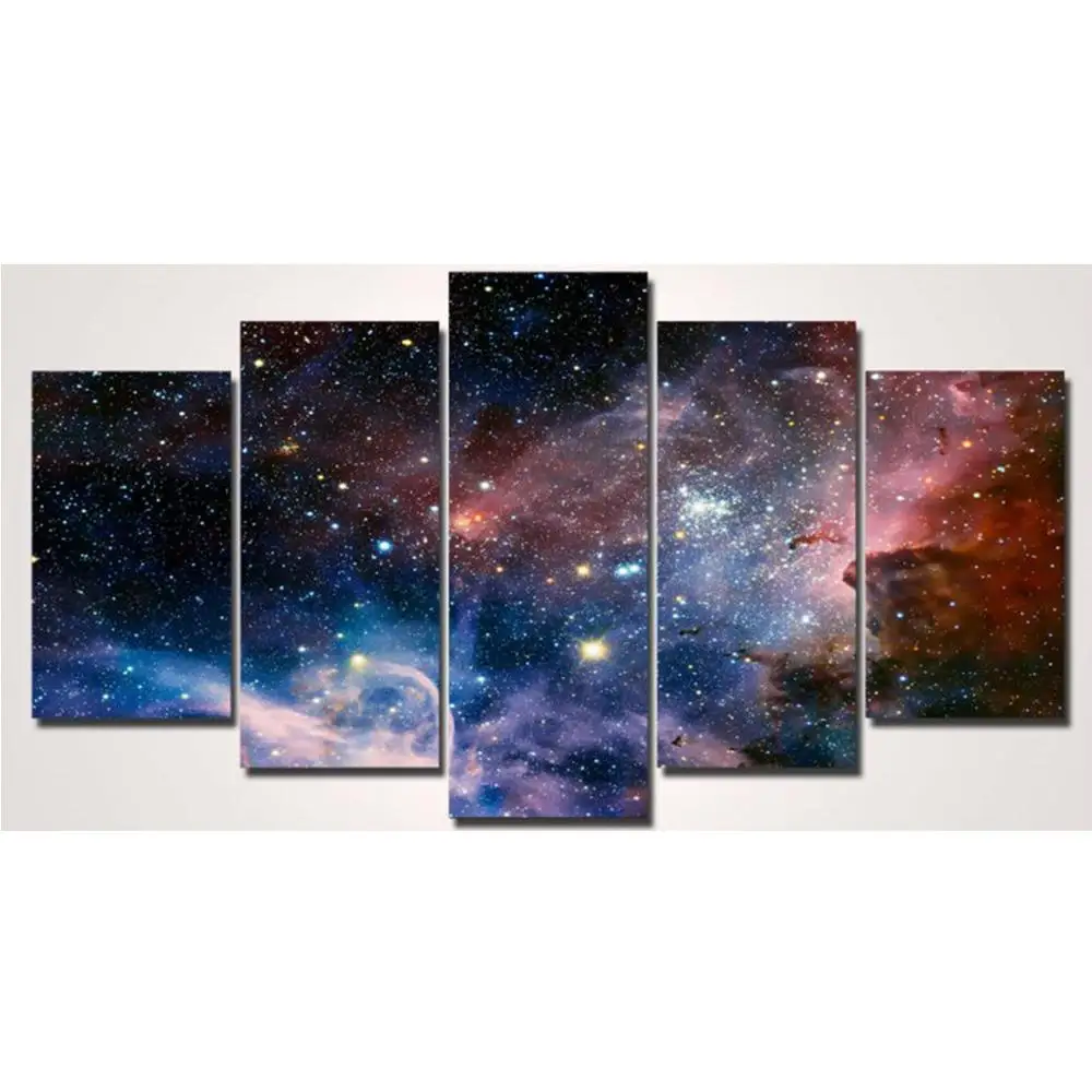 5 Panels Space Canvas Wall Art
