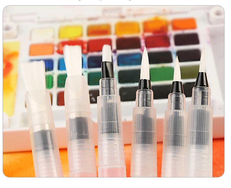Bomeijia 6pcs Portable Paint Brush Water Color Brush Soft Watercolor