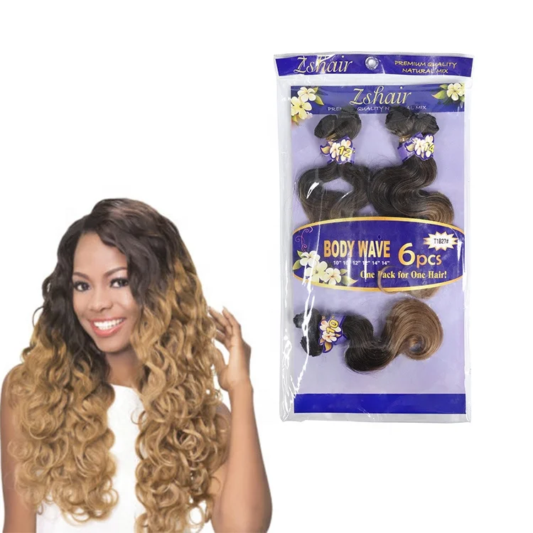 Hot Sell T1 B27 Ombre Body Wave 6 Bundles A Hand Body Wave Hair