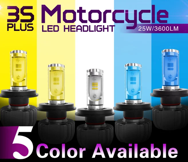 New five light color LED motorcycles headlight 25w 3600lm Seoul csp Y19 chips led light for motorcycle