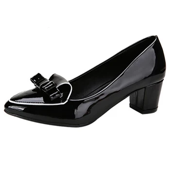 dressy black low heel shoes