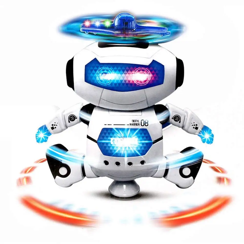 PowerTRC Electronic Walking Dancing Twirling 360 Robot Toys with Music and Lights