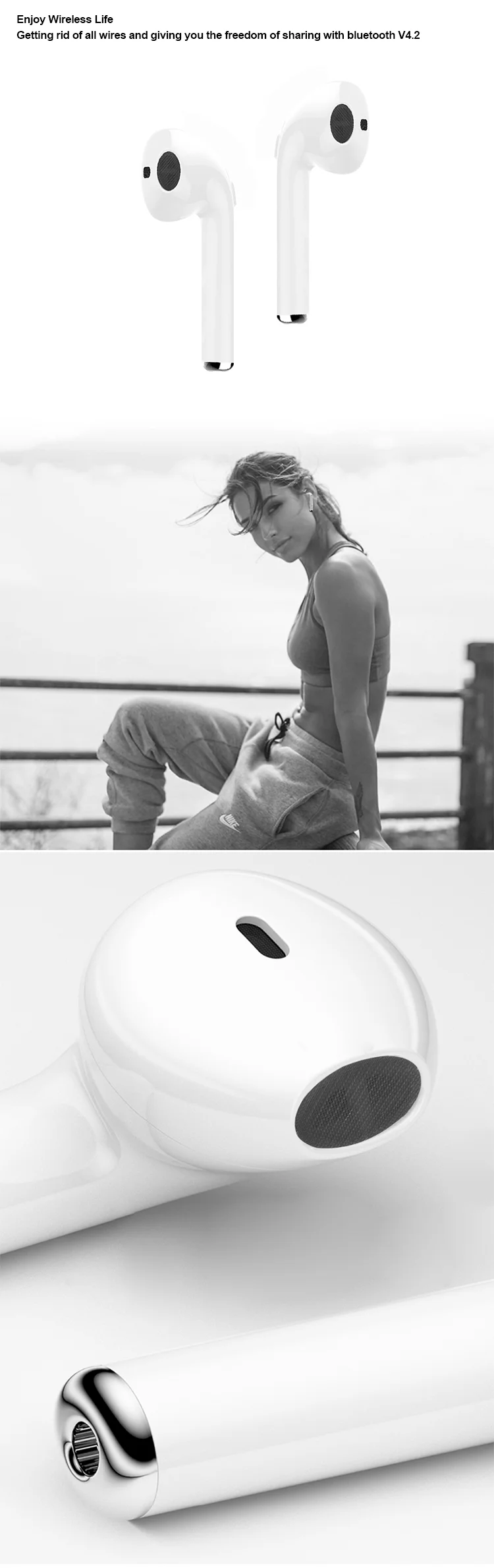 Wireless Headphones I7S Mini,Blue tooth Earbuds TWS - Class A, Wireless Portable Charging Earphones, Smartphone Compatible