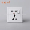 T&M custom multi function 3 pin usb electrical wall switch socket