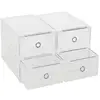Men's and Women's Multi-Functional Folding Stackable Translucent Clear Shoe Box Shoe Container Closet Organizer