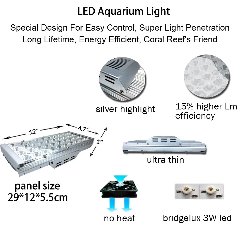 Dsuny 36 Inch 6500k Reef Aquarium Led Lighting Reef Coral Marine Led Aquarium Light With Small