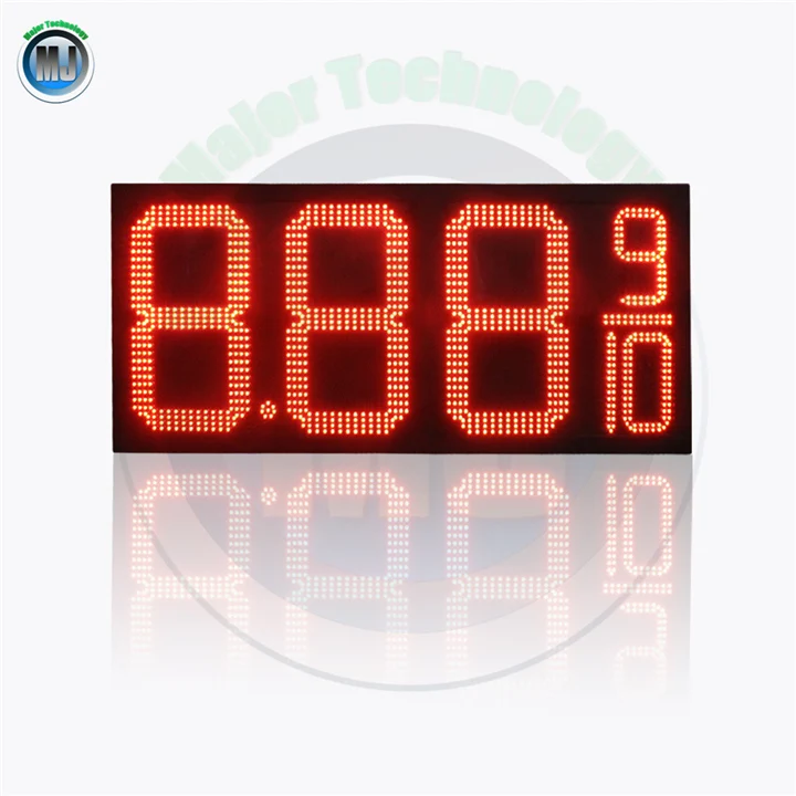 Alibaba Hot Sale RF Wireless Control Outdoor 12inch Red 8.88 9/10 LED Digital Number For Gas Station Price Display