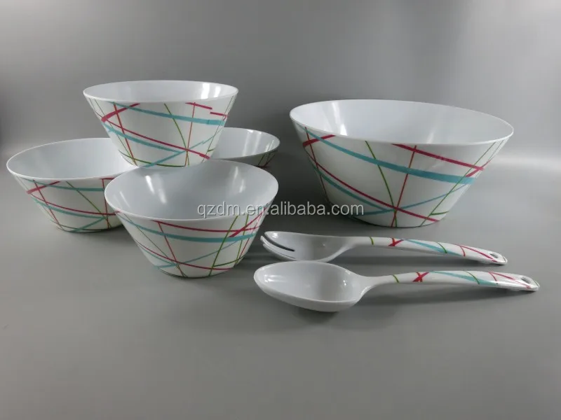 Western style 7 Pcs Melamine Salad Bowl set