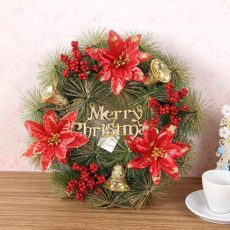 Wholesale Christmas 30cm Wreath Decoration Artificial Pine Wreaths
