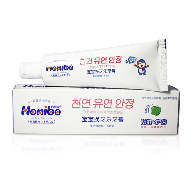 
OEM ODM 50g Korea Formula Baby Anti-Cavity Toothpaste With Strawberry Flavor 