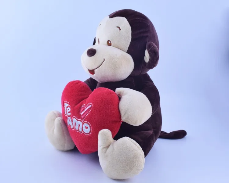 stuffed monkey with heart