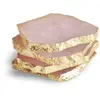 home decor Quality bar accessories rose quartz bulk coasters, tea cup platter with plated rim