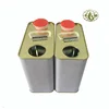 2 liter engine oil metal can square with plastic cap