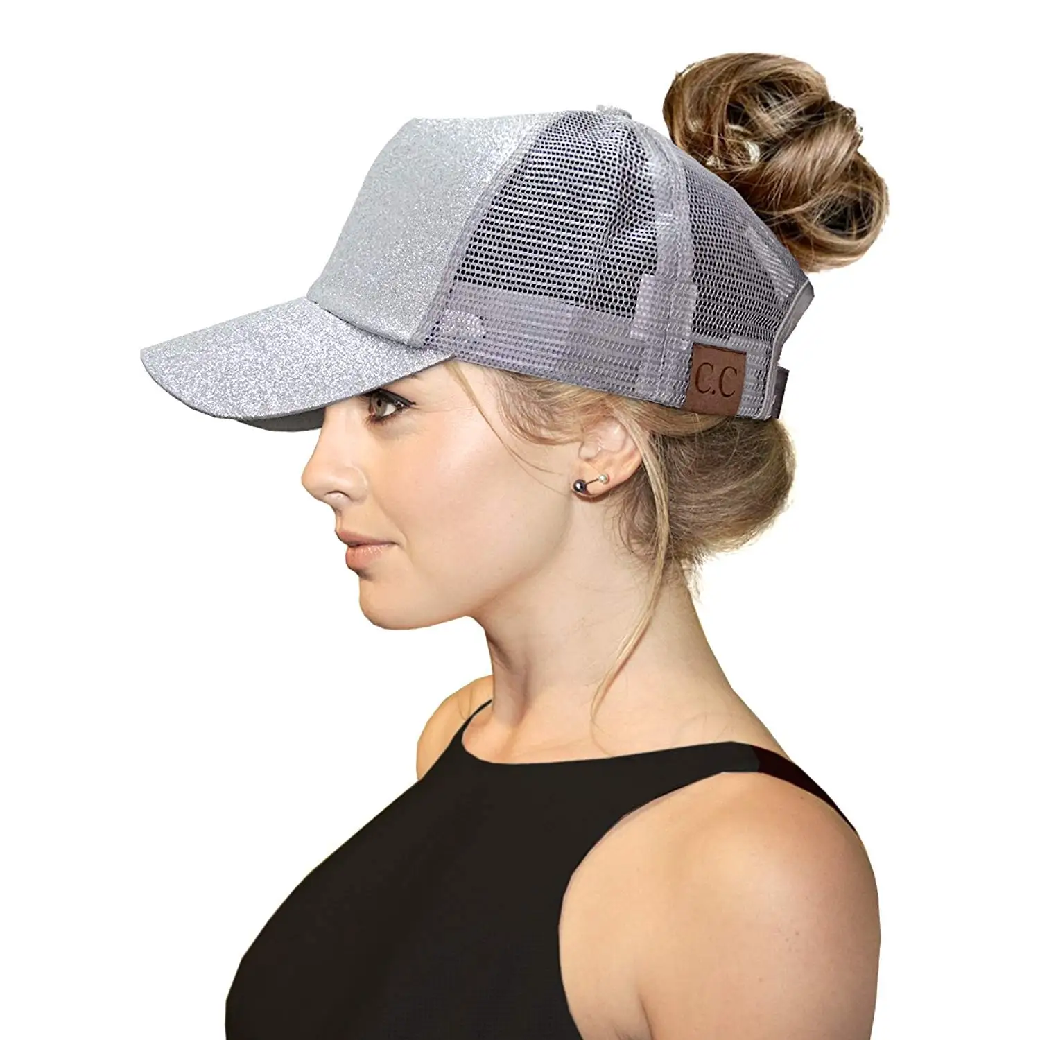 ball cap with ponytail attached