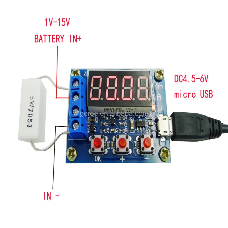 ZB2L3 Li-ion Lithium Battery Discharge Analyzer Capacity Tester Meter &USB Cable 