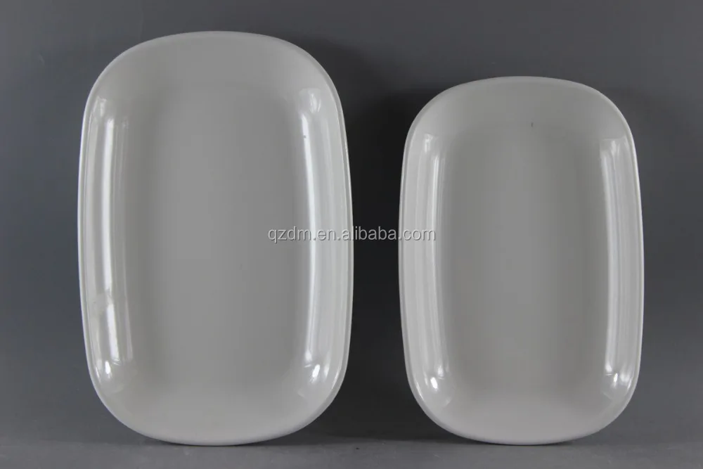 Oval Shape Melamine Plate Sets White