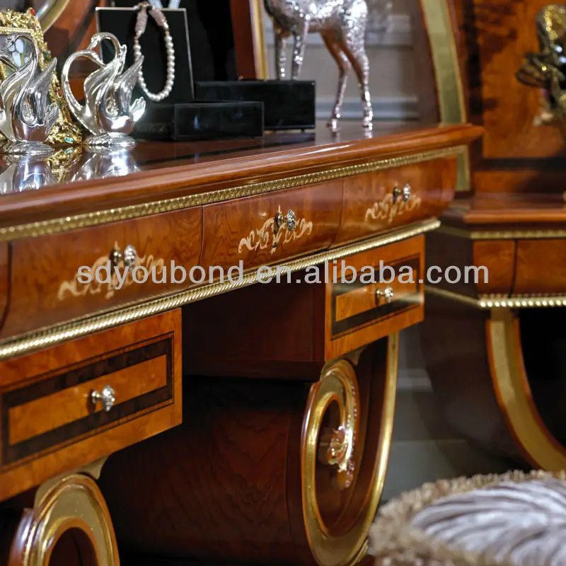 0038 Europe Classical Bedroom Furniture Dresser And Mirror Antique