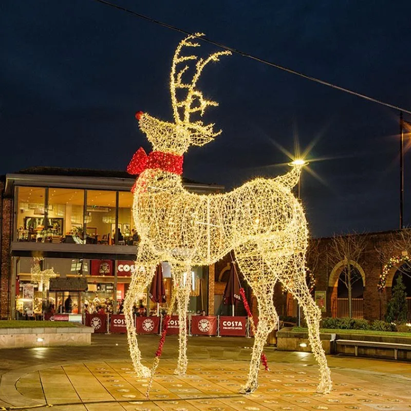 Outdoor Life Size Led Christmas Light Reindeer Decorative Deer For