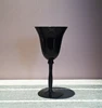 Hand painted black colored stem wine glass