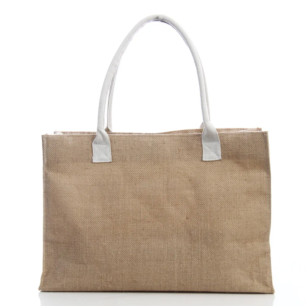 Wholesale New Eco-friendly Burlap Shopping Handbags Summer Beach Jute ...